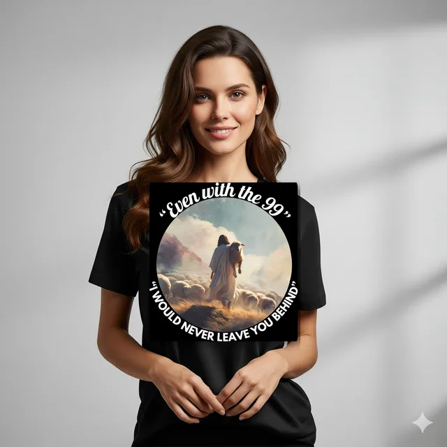 Even With the 99 — Luke 15:4 Christian t-shirt design