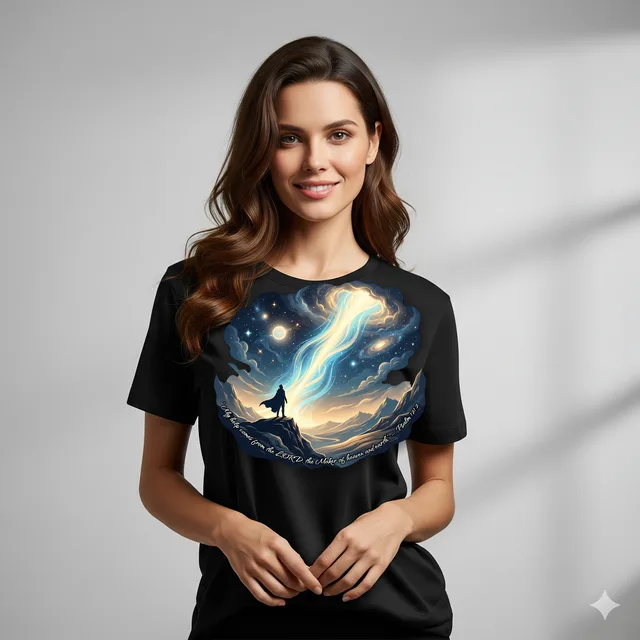 I Lift Up My Eyes — Psalm 121:1-2 Christian t-shirt design
